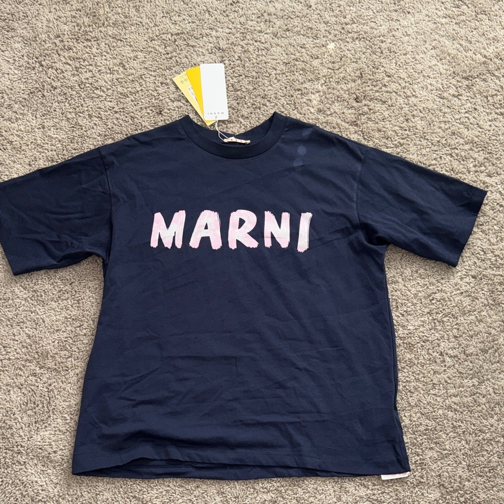 Women’s  Navy Blue Tee with Pink Logo